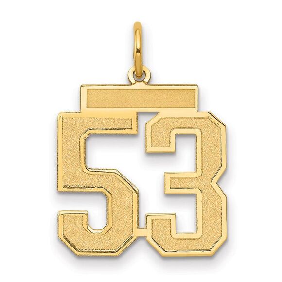 14k Yellow Gold, Jersey Collection, Medium Number 53 Pendant - Picture 1 of 3